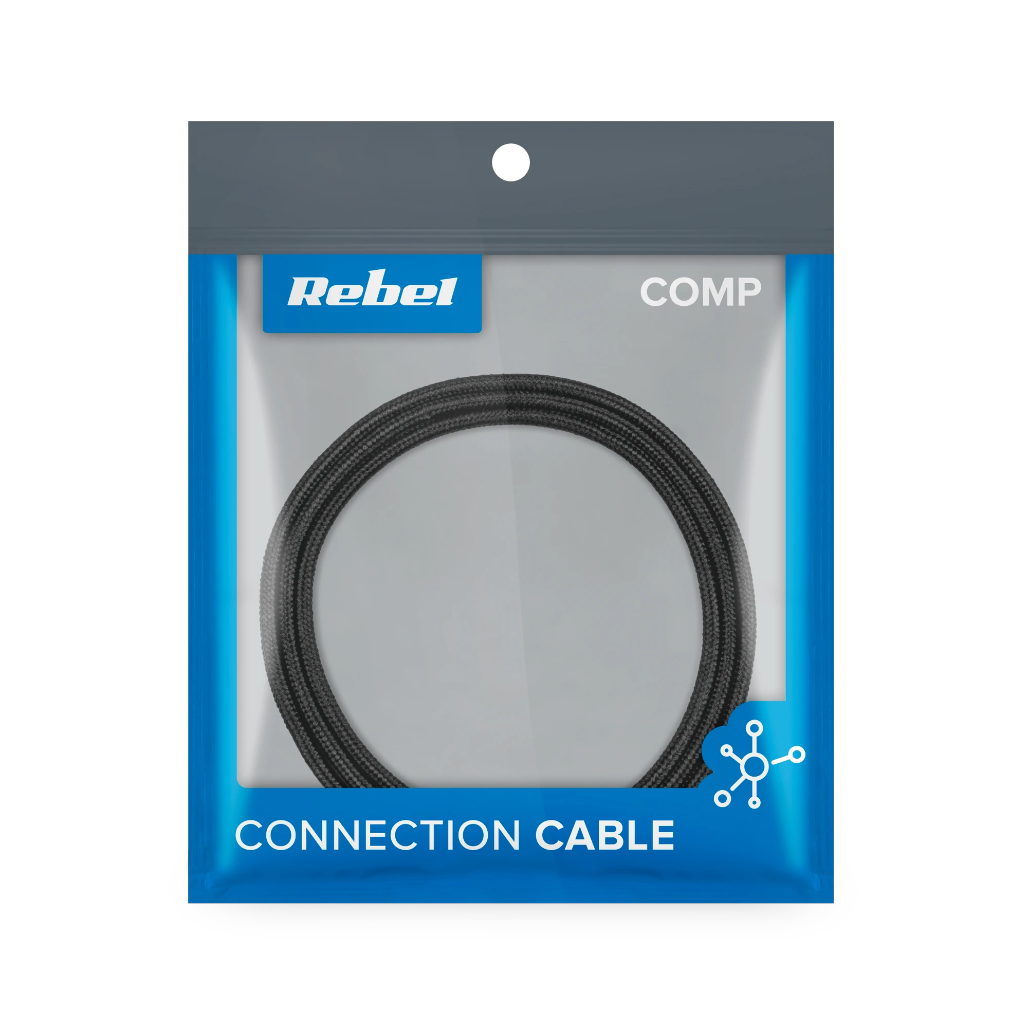 Rebel Magnetinis USB kabelis 3in1 microUSB USB C Lightning 1m Juodas
