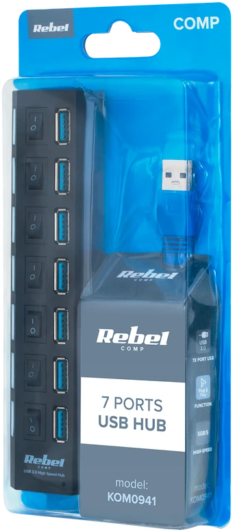 Rebel Adapteris HUB USB 3.0 7