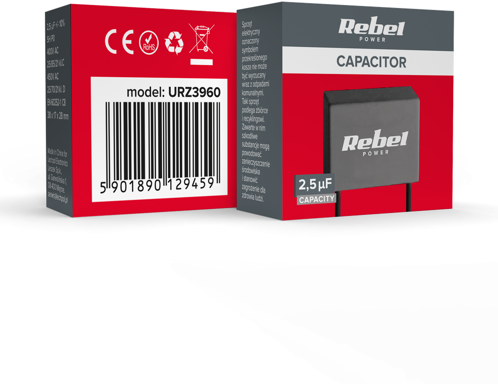 Rebel MKSP-8 2,5uF 450V variklių kondensatorius