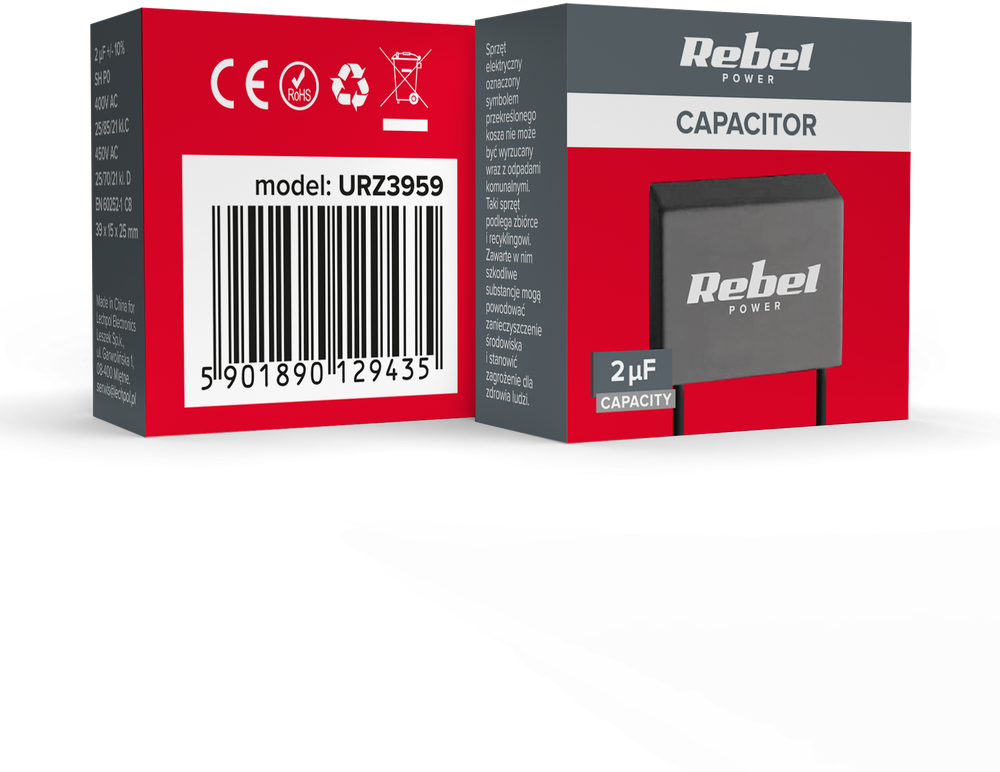 Rebel MKSP-8 2uF 450V variklių kondensatorius