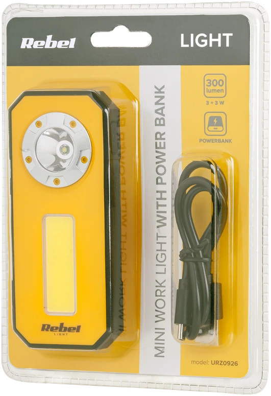 Rebel Mini įkraunamas dirbtuvių šviestuvas (3 W COB + 3 W LED)