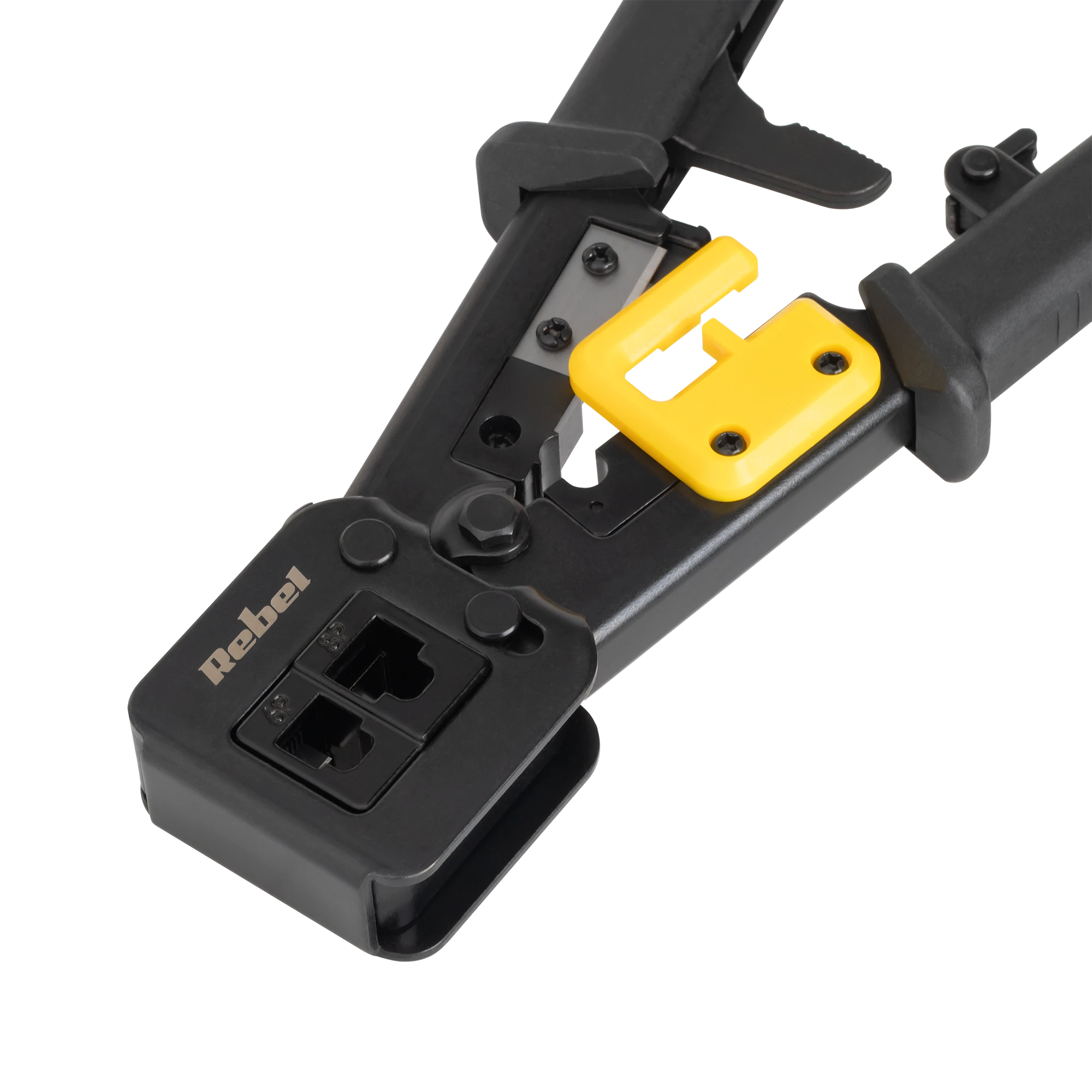 Rebel RJ45, RJ12, RJ11 praėjimo kištuko griebtuvas