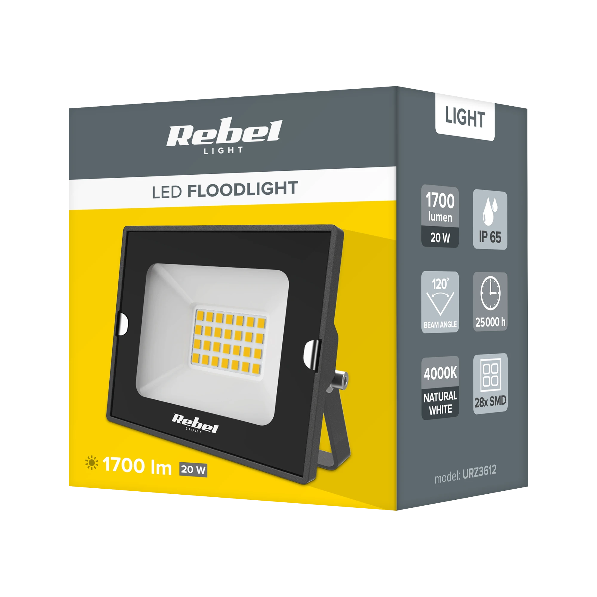 Rebel LED prožektorius 20W, 4000K, 230V