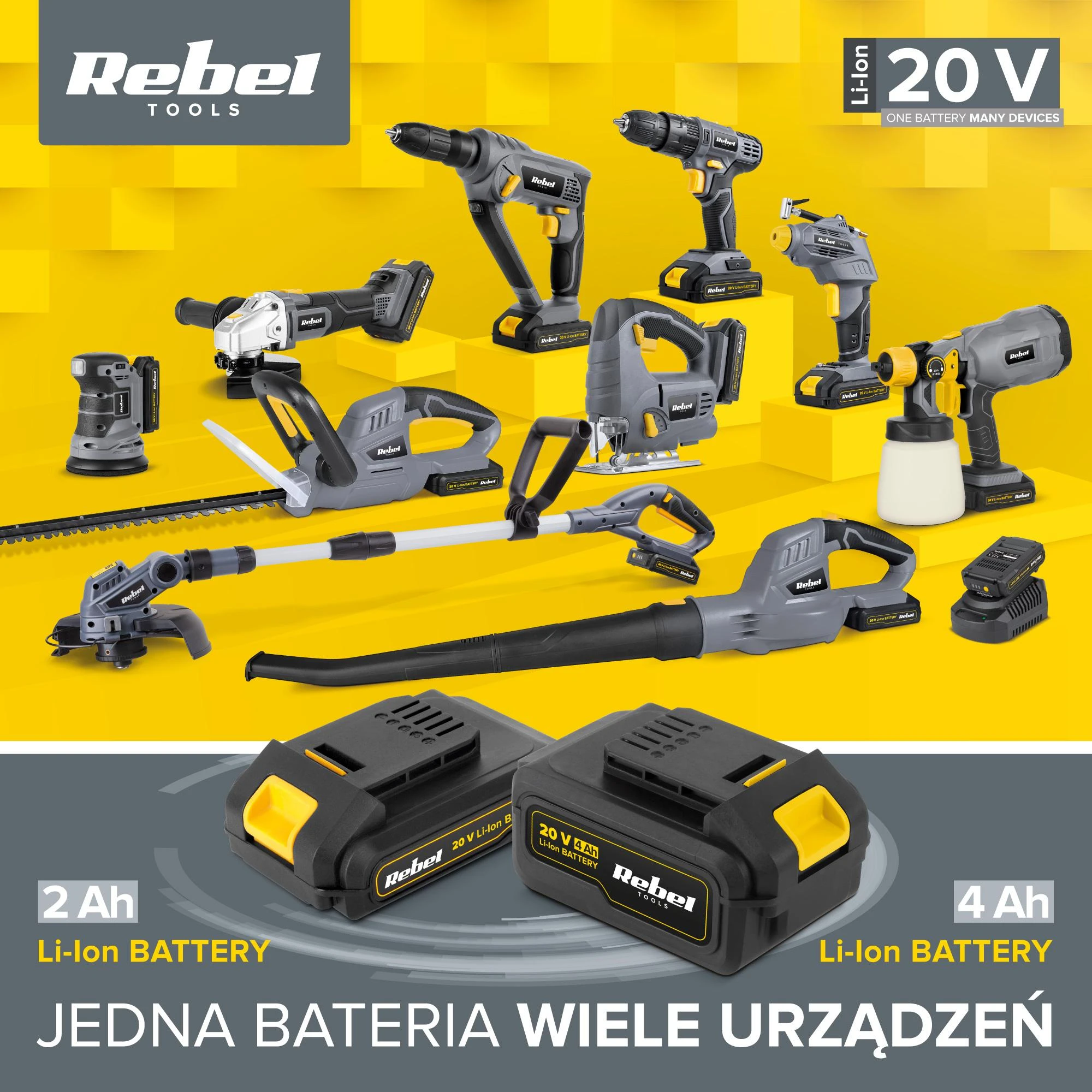 Rebel RB-1011 20V 2Ah Akumuliatorinis smūginis gręžtuvas