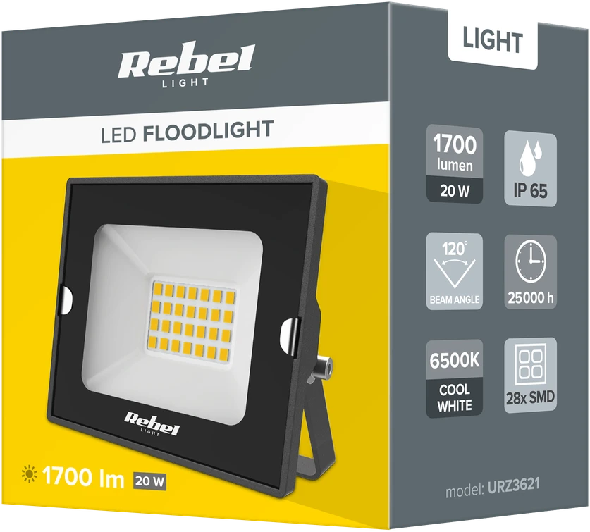 LED prožektorius 20W Rebel, 6500K, 230V