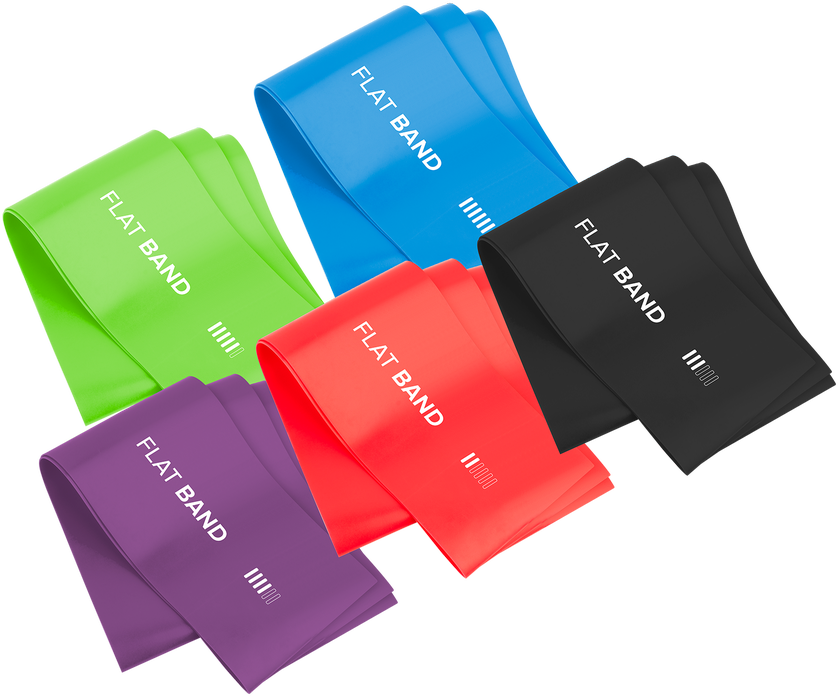 TPE mankštos juostų rinkinys 2m - Long Band Ls-1, 1-5kg, 5 juostos, REBEL ACTIVE