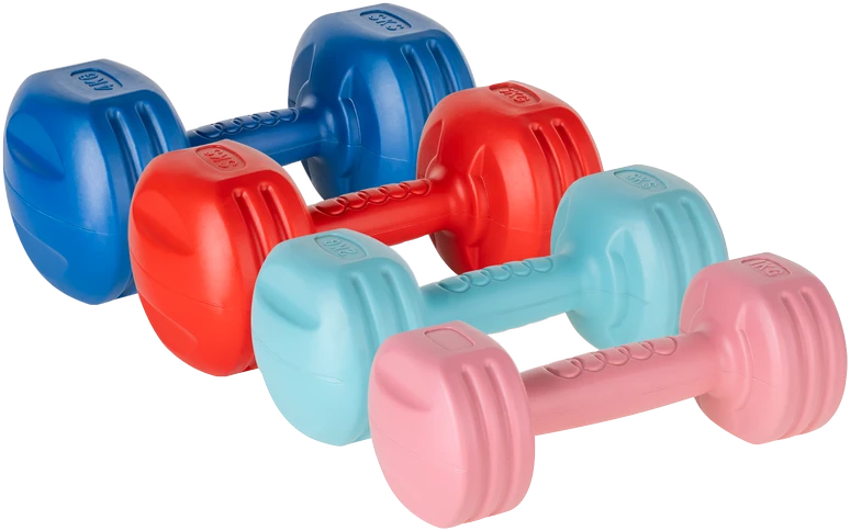 Bituminių hantelių rinkinys 20kg (2x1kg + 2x2kg + 2x3kg + 2x4kg), REBEL ACTIVE