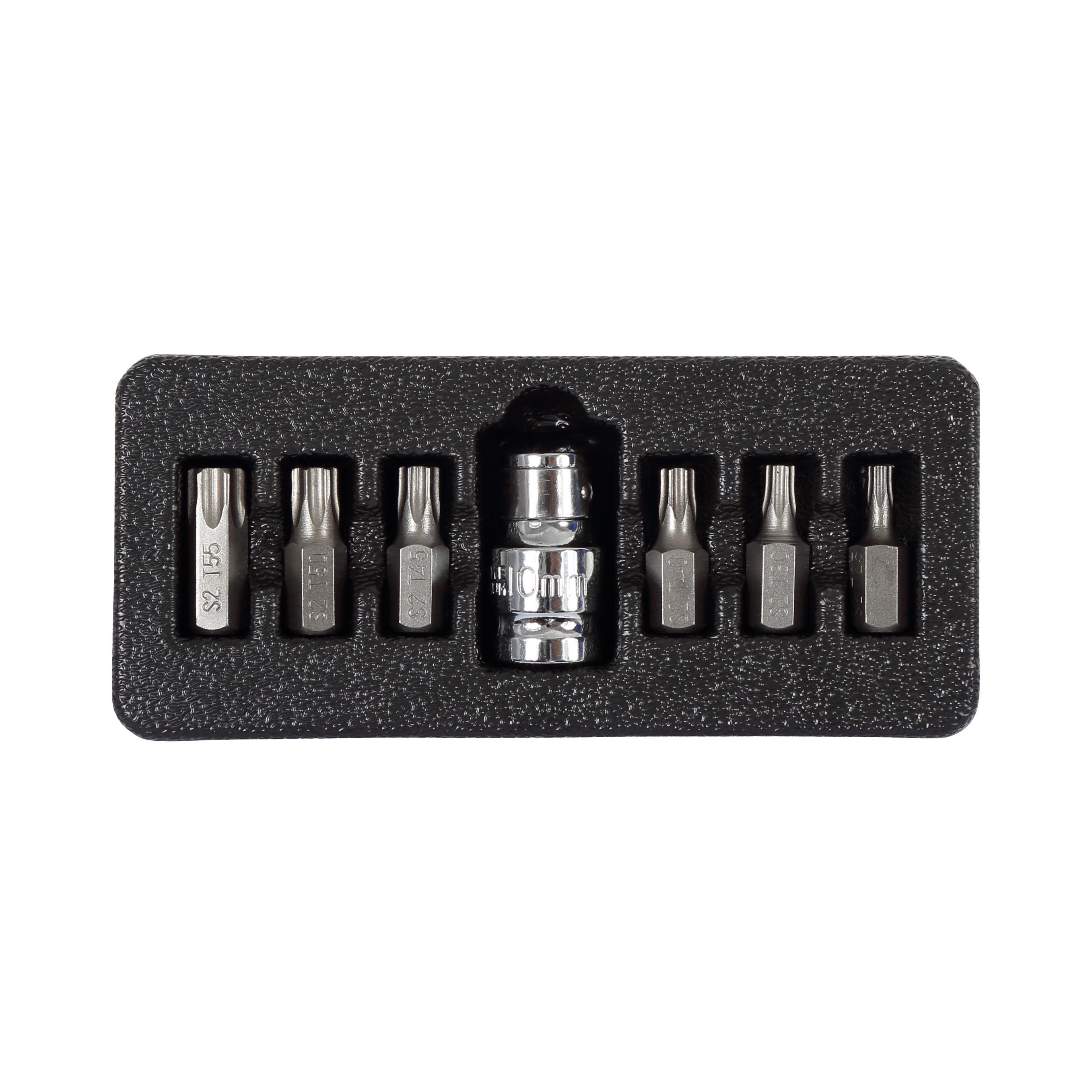 Zestaw Rinkinys „Torx“ apsauginių antgalių rinkinys, t20-t55, 7 dalių, s2 proline