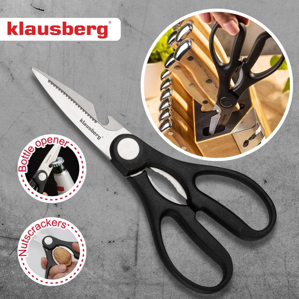 Rinkinys noży kuchennych, 13 el., ostrzałka, klausberg kb-9038