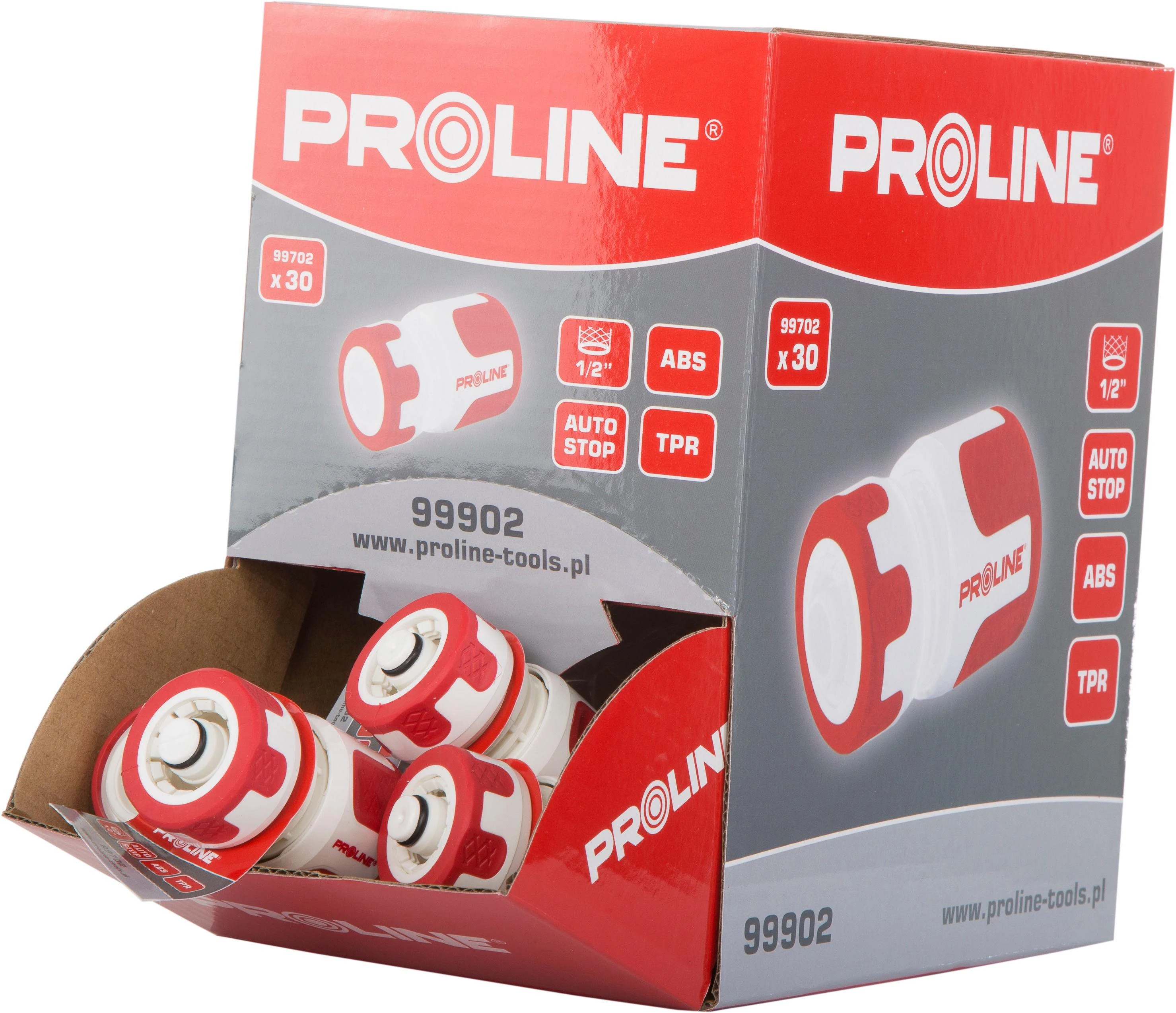 Zestaw Rinkinys 1/2 colio greito prijungimo jungtis su ribotuvais, 30 vnt., aukščiausios kokybės, „Proline“