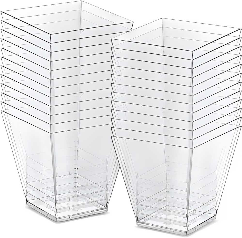 Kaitlentė 25x 25 desertinių puodelių desertinių užkandžių rinkinys, 150 ml