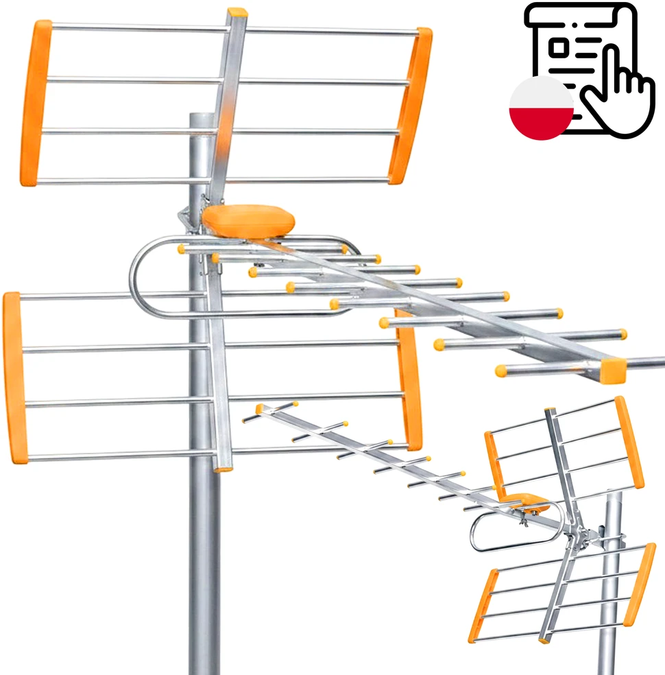Retoo RTO antenos antžeminei televizijai DVBT2 stipri kryptinė lauko kombinuota MUX8 4K LTE ER1240