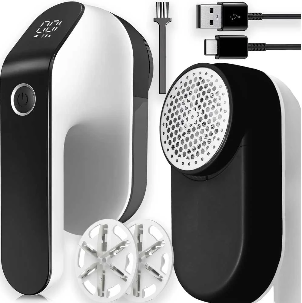 Retoo Barzdaskutė 5 W drabužių skustuvas su galingu LED ekranu drabužiams, apmušalams, megztiniams, USB-C - or1101