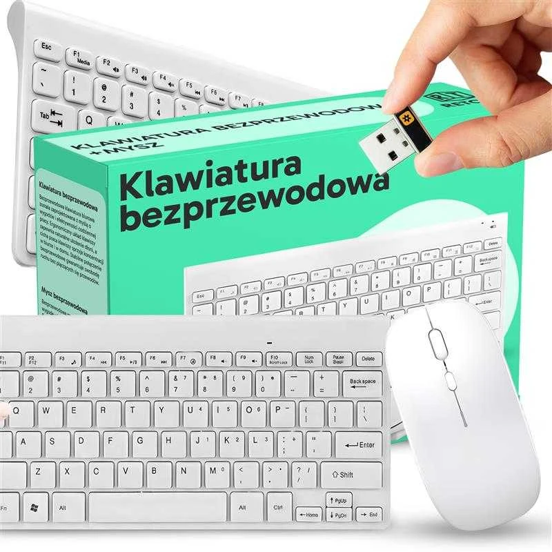 Klawiatura Klaviatūra Belaidis klaviatūros ir pelės rinkinys su USB mini plonumu e799