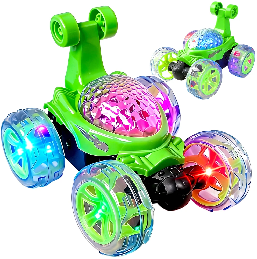 Duży Didelis šokantis automobilis su nuotolinio valdymo pulteliu valdomu kaskadiniu automobiliu „Acrobat Twister“ - D031-2, žalias