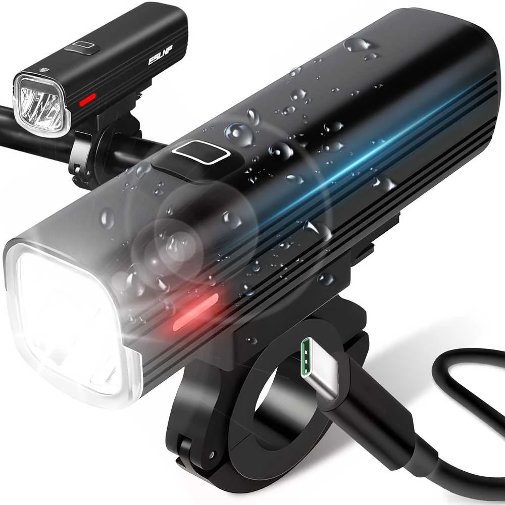 Lampka Dviračio lempa, LED žibintuvėlis, priekinis, USB, dviračio vairui, stiprus 1000lm