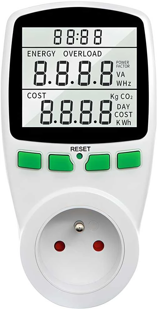 Miernik Energijos suvartojimo skaitiklis, vatmetras, LCD, lizdas - e246