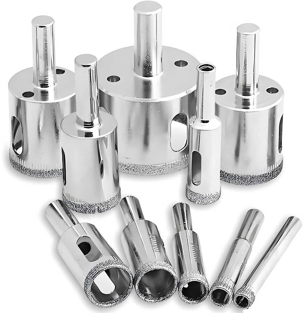 Otwornice Deimantiniai skylių pjūklai stiklui, porcelianinėms plytelėms, karūnėlėms, 10 vnt. rinkinys, 6–68 mm - or1072