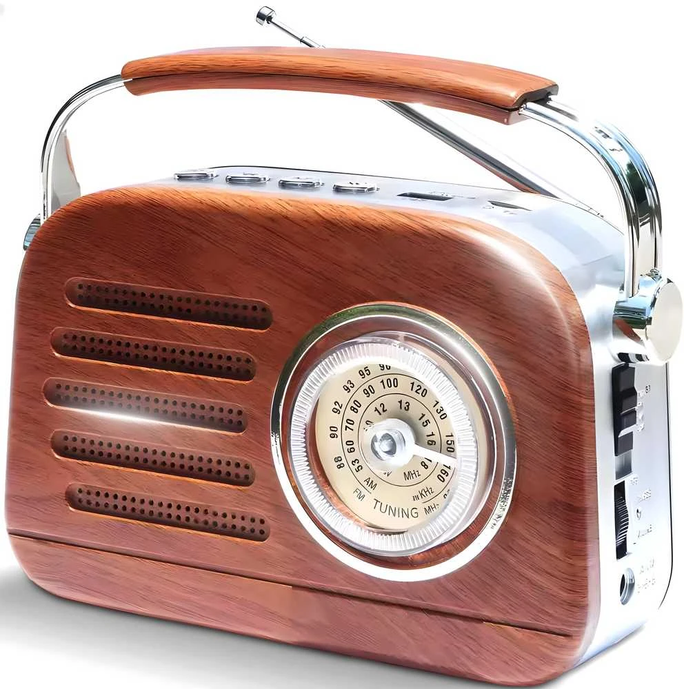 Retoo FM radijas radijas su „Bluetooth“ / FM radijas su „Bluetooth“ raudonas
