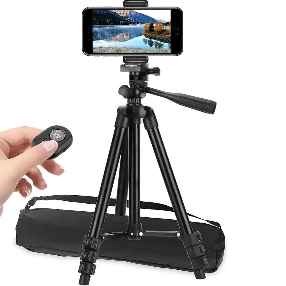 RTO Statyw 4w1 tripod 103cm uchwyt na aparat telefon + pilot do zdjęć selfie