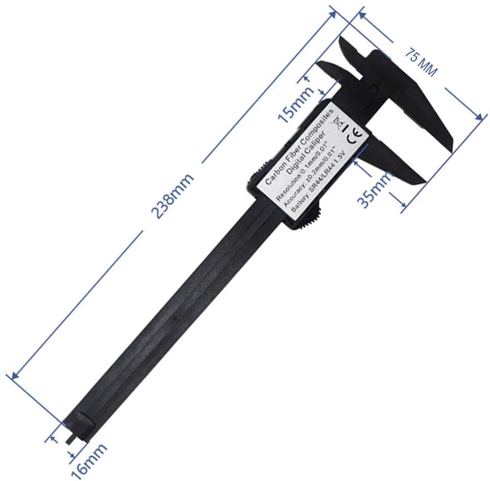 Suwmiarka Elektroninis skaitmeninis slankmatis LCD 150 - o043