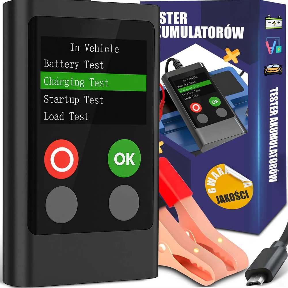 Automobilio akumuliatoriaus testeris, LCD ekranas, 6 V, 20 V - E656