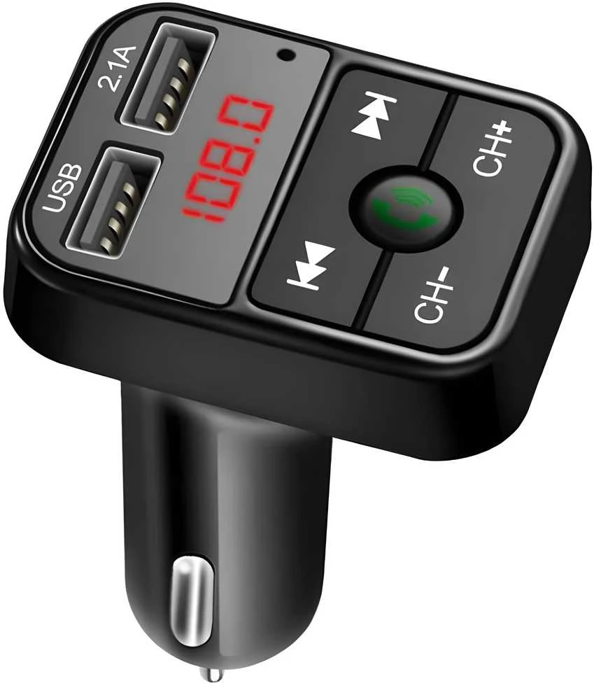 Transmiter „Bluetooth“ automobilio siųstuvas, FM įkroviklis, garso imtuvas, 2x USB, SD, MP3 - E089