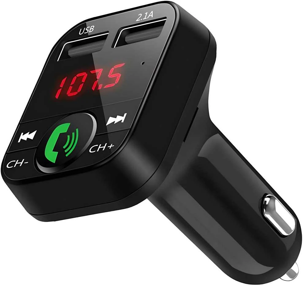 Transmiter „Bluetooth“ automobilio siųstuvas, FM įkroviklis, garso imtuvas, 2x USB, SD, MP3 - E089