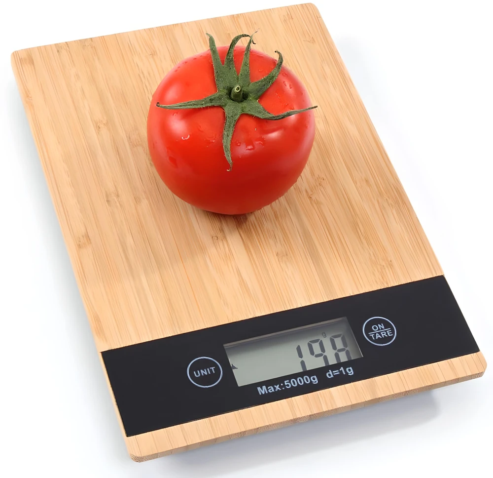 RTO Virtuvinės svarstyklės bambusowa elektroniczna dotyk 5kg 1g -e653