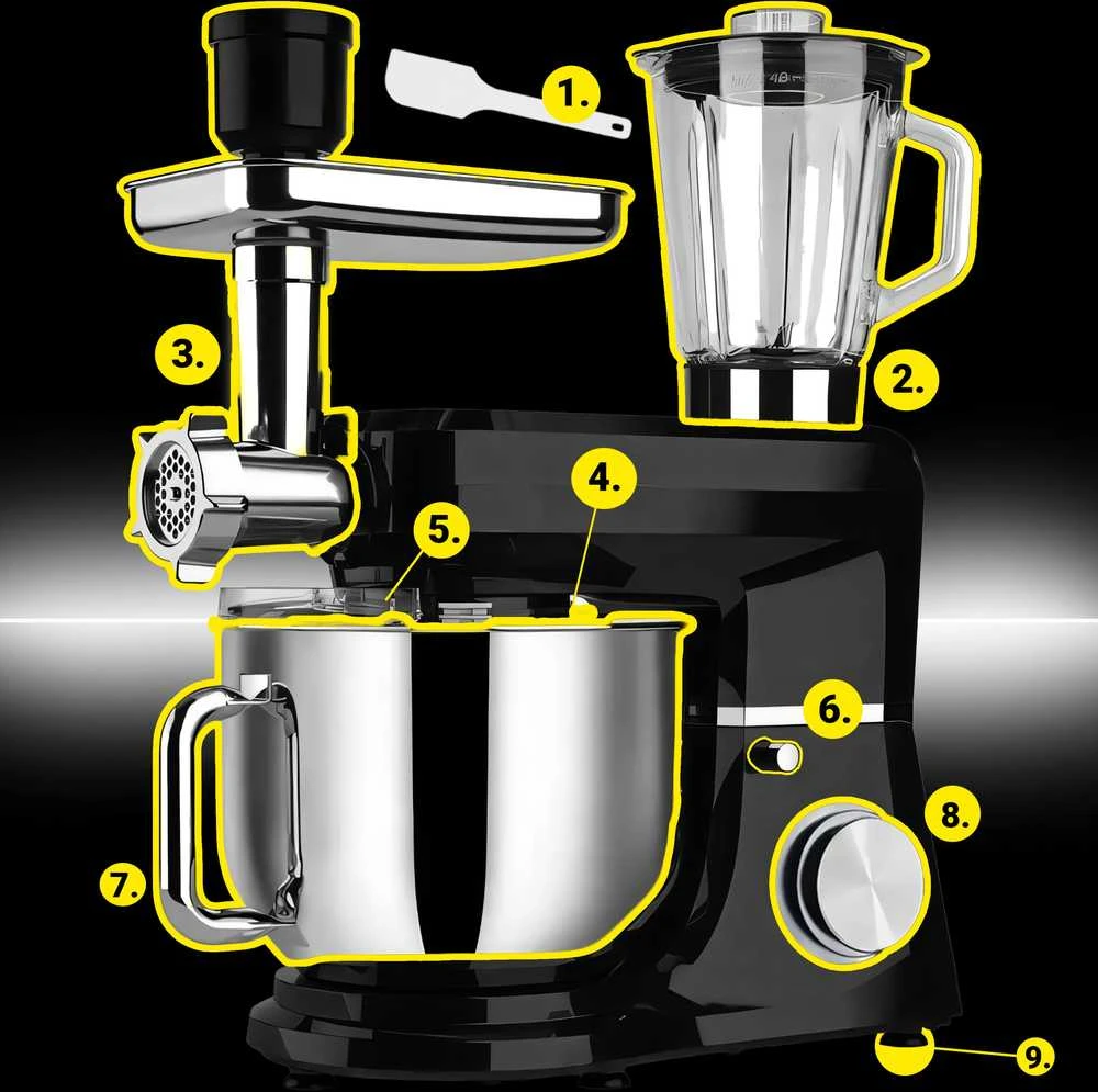 Virtuvinis kombainas Retoo Planetinis virtuvės kombainas CookMaster OR1104, 5in1, 3200W