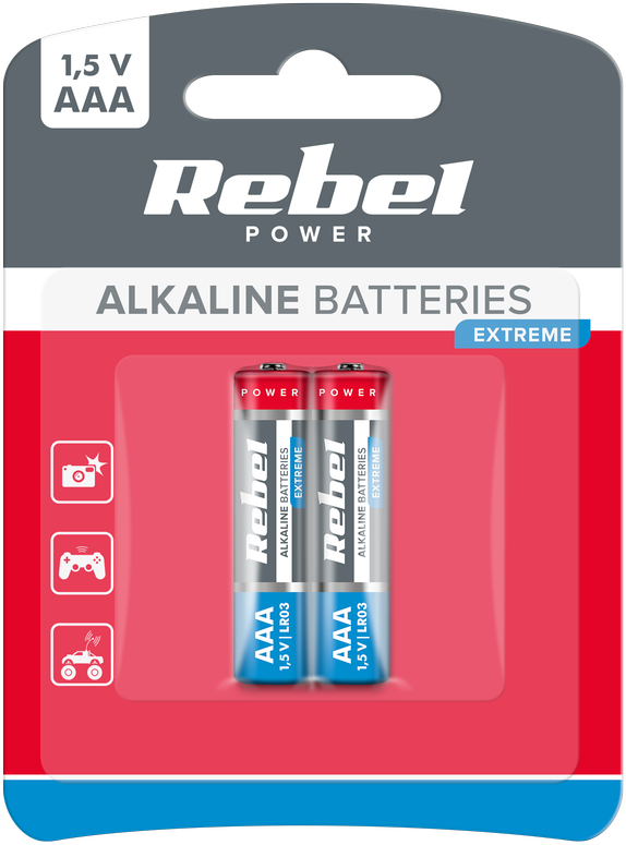 REBEL EXTREME LR03 šarminės baterijos 2 vnt./bl