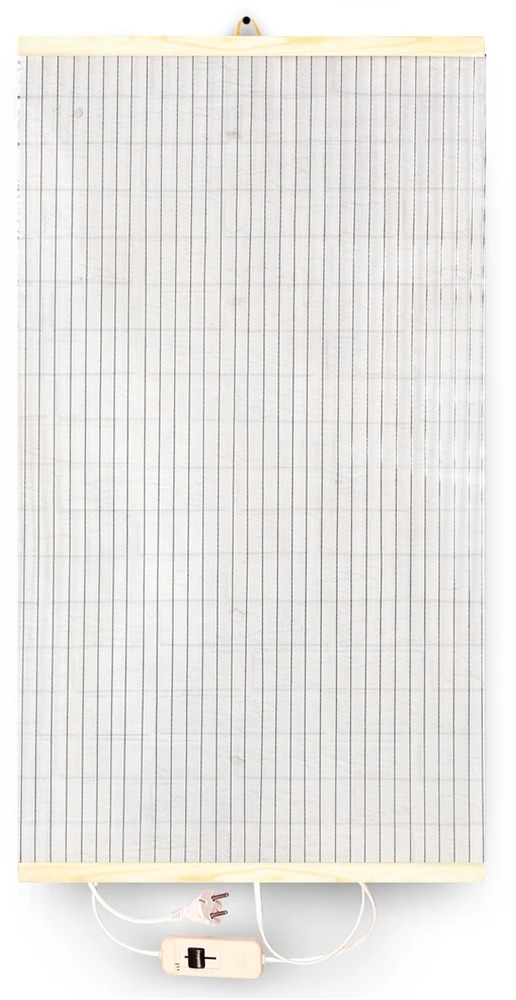Šildytuvas Infraraudonųjų spindulių šildytuvas - lanksti šildymo plokštė 430 W TRIO 14 modelis skaidrus, matmenys 100 x 57 cm su reguliatoriumi