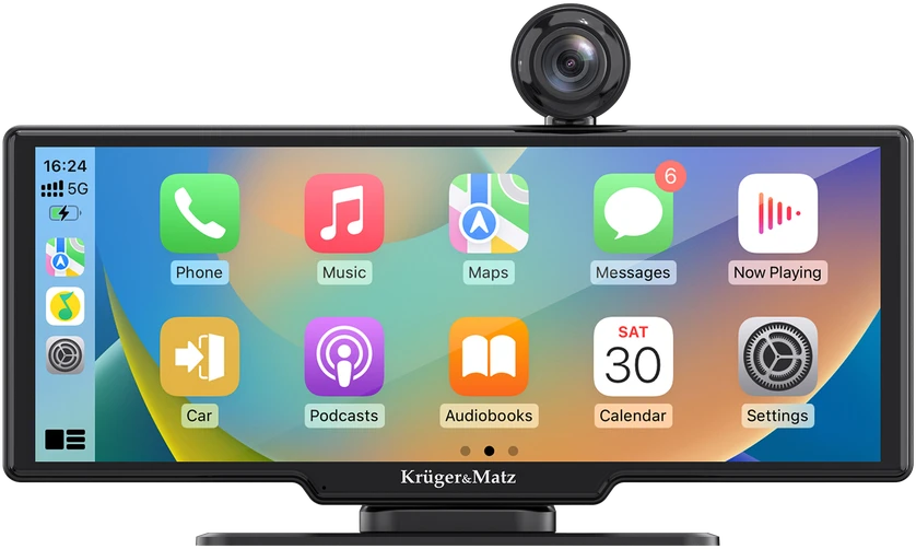 Automobilio multimedijos sistema Kruger & Matz KM2021 | Android Auto ir Apple CarPlay | 9" ekranas | Vaizdo registratorius