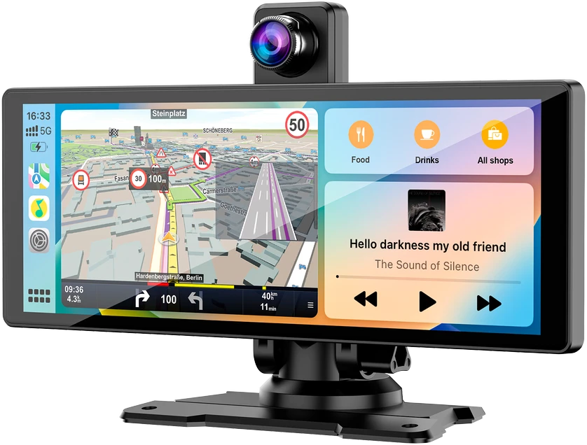Automobilio multimedijos sistema Kruger & Matz KM2021 | Android Auto ir Apple CarPlay | 9" ekranas | Vaizdo registratorius