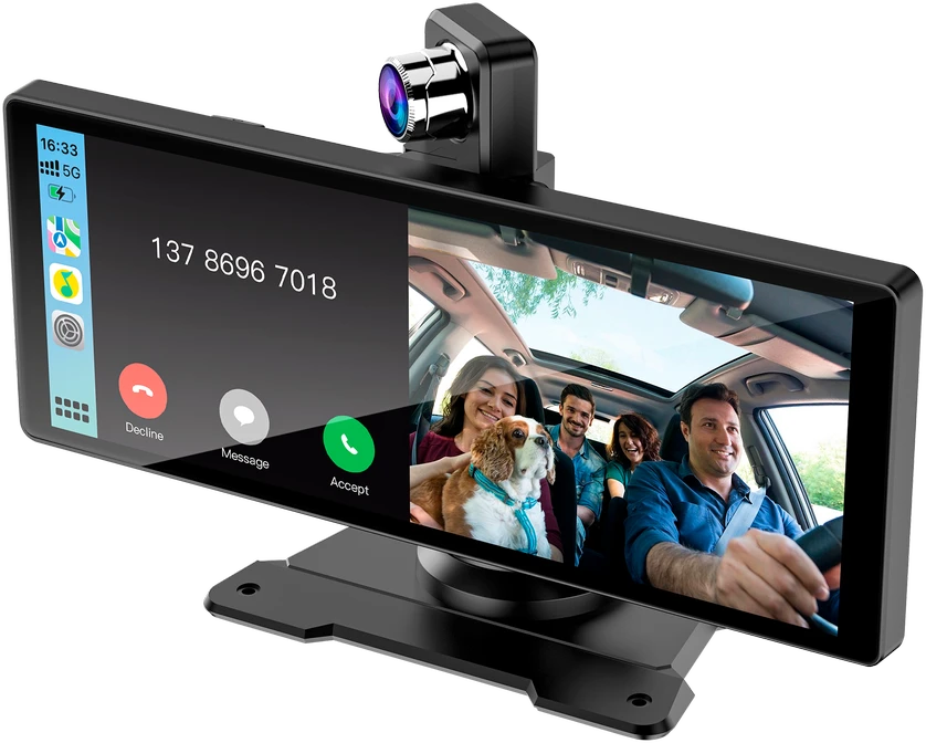 Automobilio multimedijos sistema Kruger & Matz KM2021 | Android Auto ir Apple CarPlay | 9" ekranas | Vaizdo registratorius