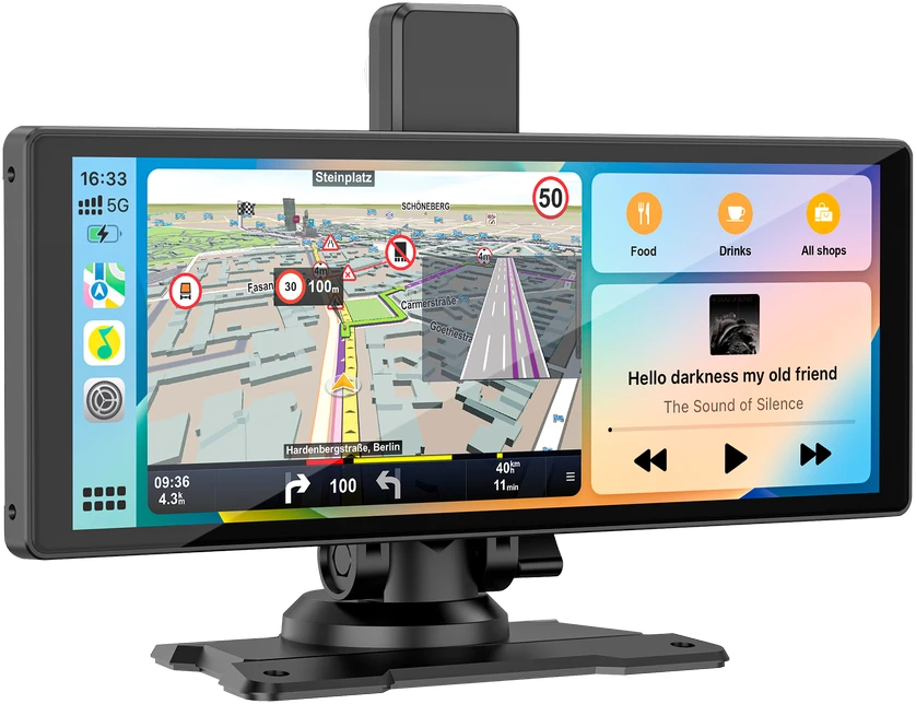 Automobilio multimedijos sistema Kruger & Matz KM2021 | Android Auto ir Apple CarPlay | 9" ekranas | Vaizdo registratorius