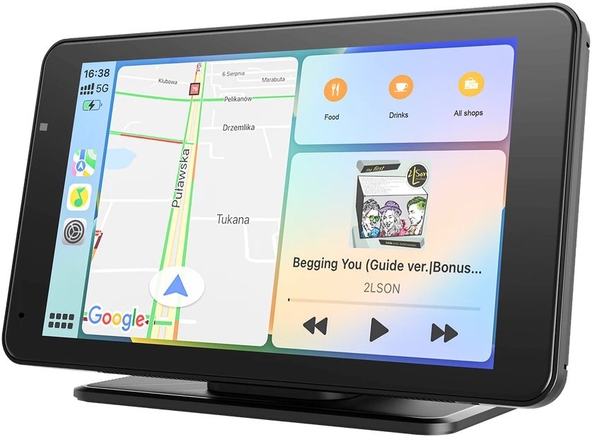 Automagnetola Multimedijos stotis 7" Android Auto Apple Carplay su atbulinės eigos kamera Kruger & Matz