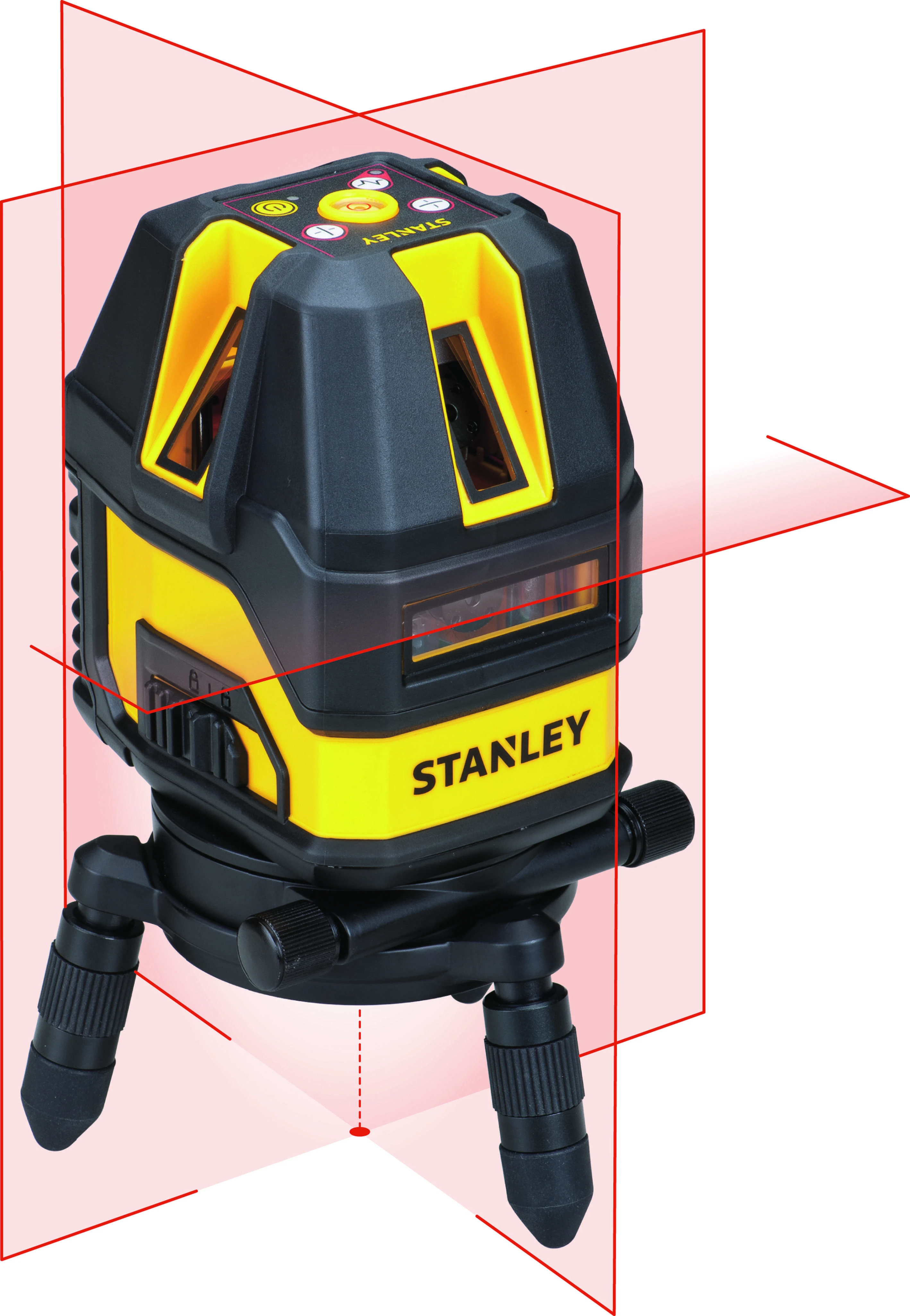 Stanley Kryžminis lazerinis nivelyras Multi-line 4V1H, raudonas