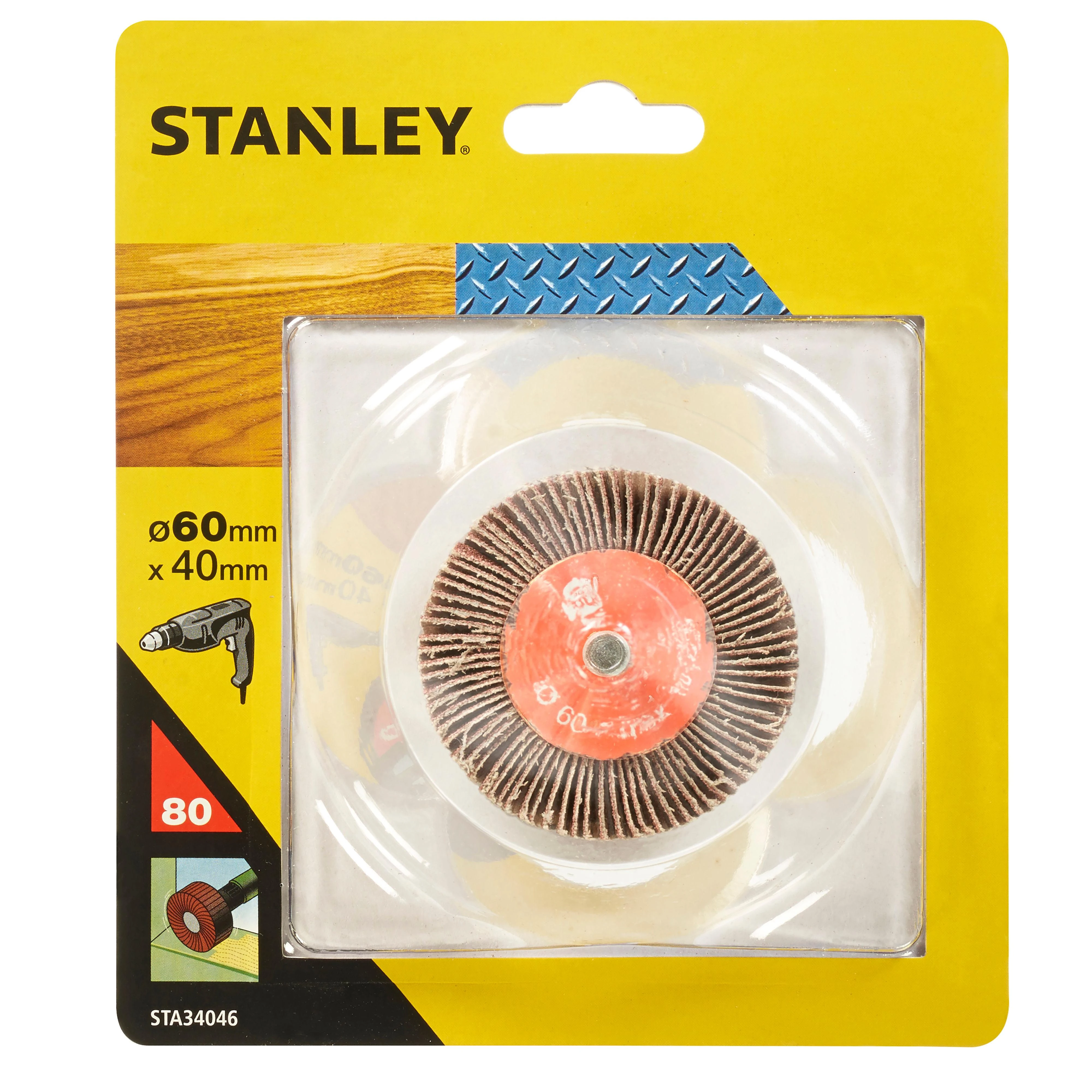 Stanley Šlifavimo pop. ratukas 60 x 40 mm, 80 g