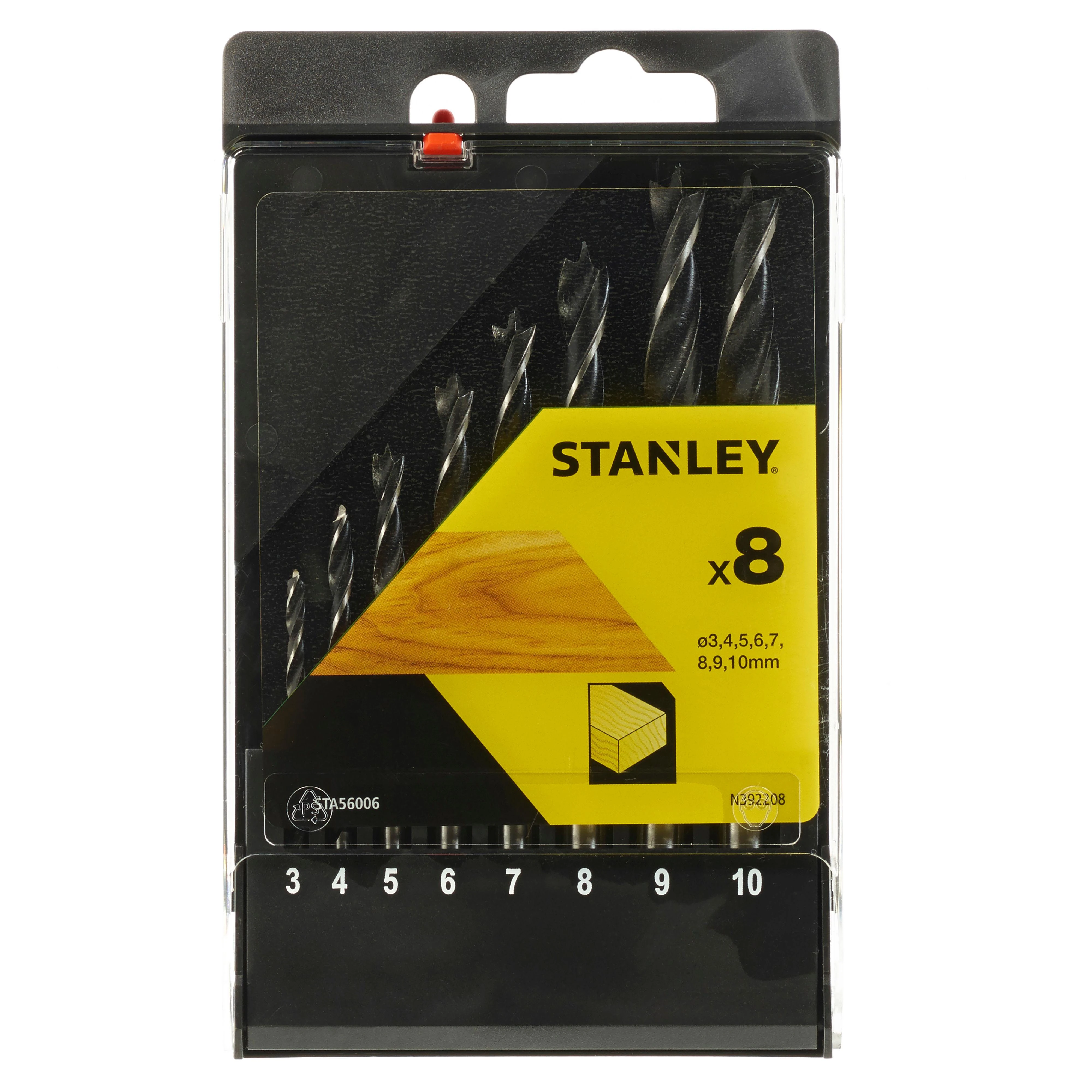 Grąžtas Stanley Rinkinys grąžtai medienai 8 vnt. 3-10 mm