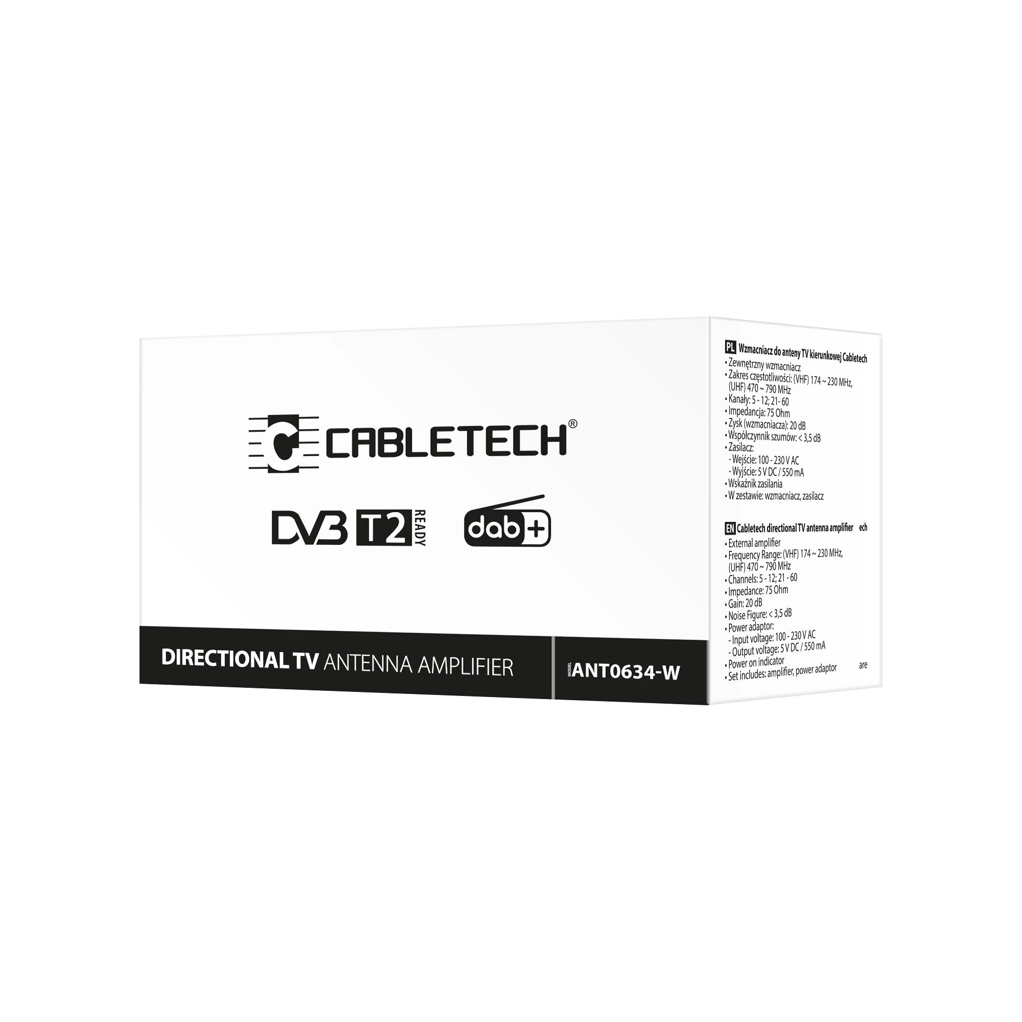 Cabletech kryptinės TV antenos stiprintuvas ir maitinimo šaltinis
