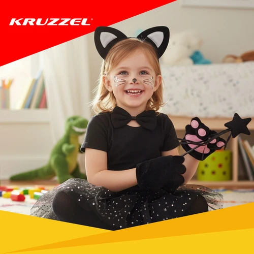 7-piece cat costume - juodas Kruzzel 26745