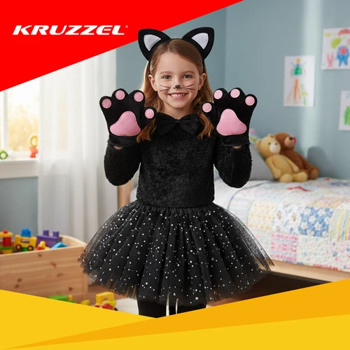 7-piece cat costume - juodas Kruzzel 26745