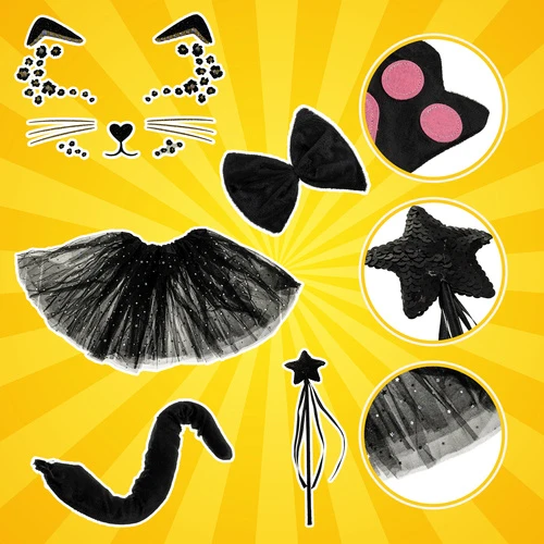 7-piece cat costume - juodas Kruzzel 26745