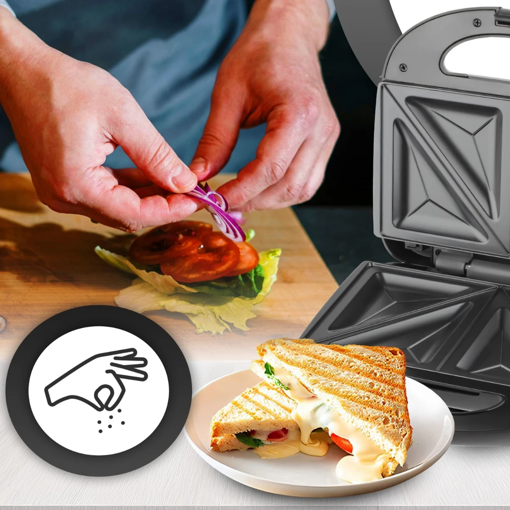 Sumuštinių keptuvas RTO Keptuvas toster sumuštinių ceramiczny do chrupiących tostów sandwich 750 w