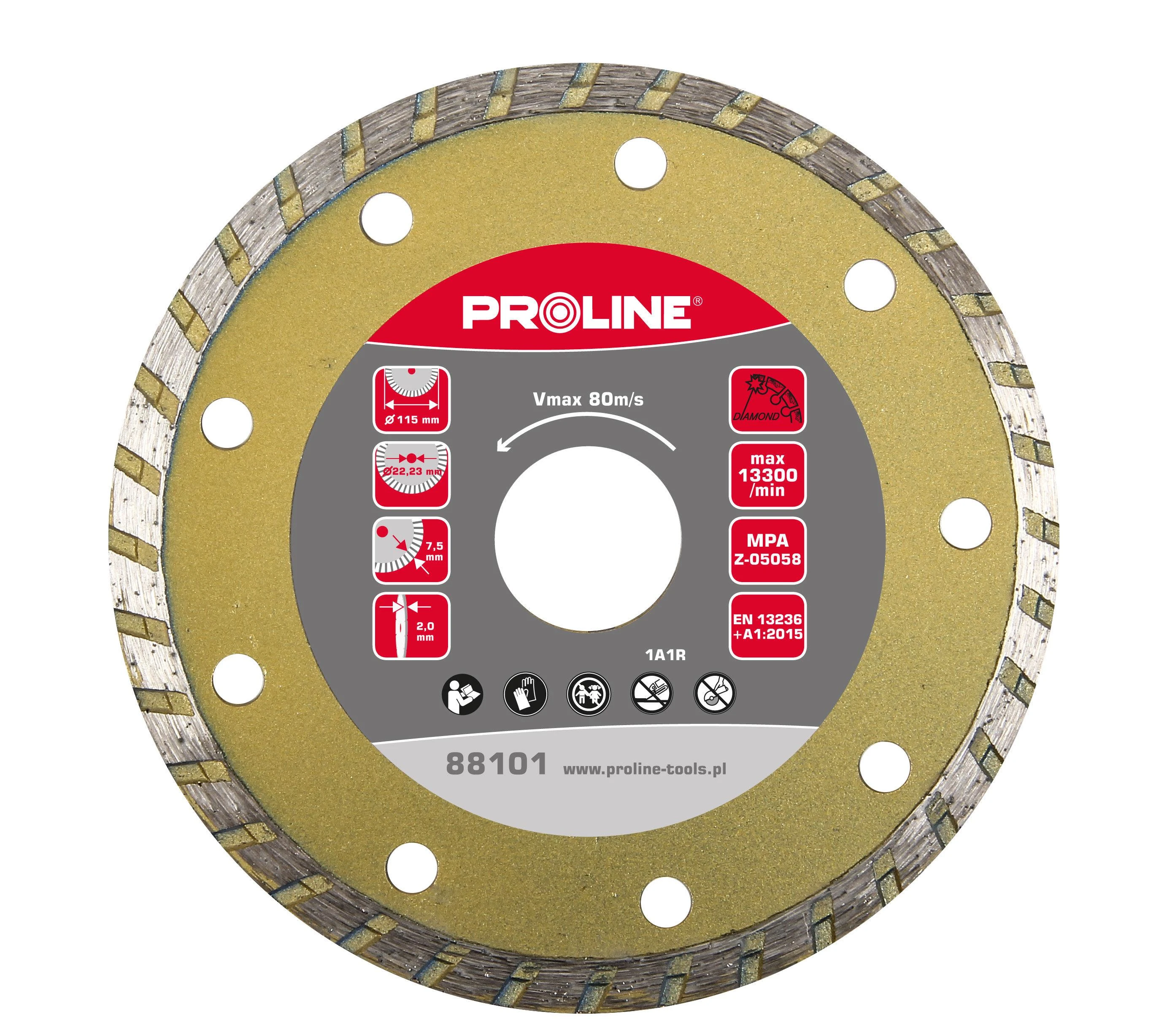 Tarcza Turbo deimantinis diskas (kietasis pumpuras) 180*2,7*7,5*22,23 prolinas