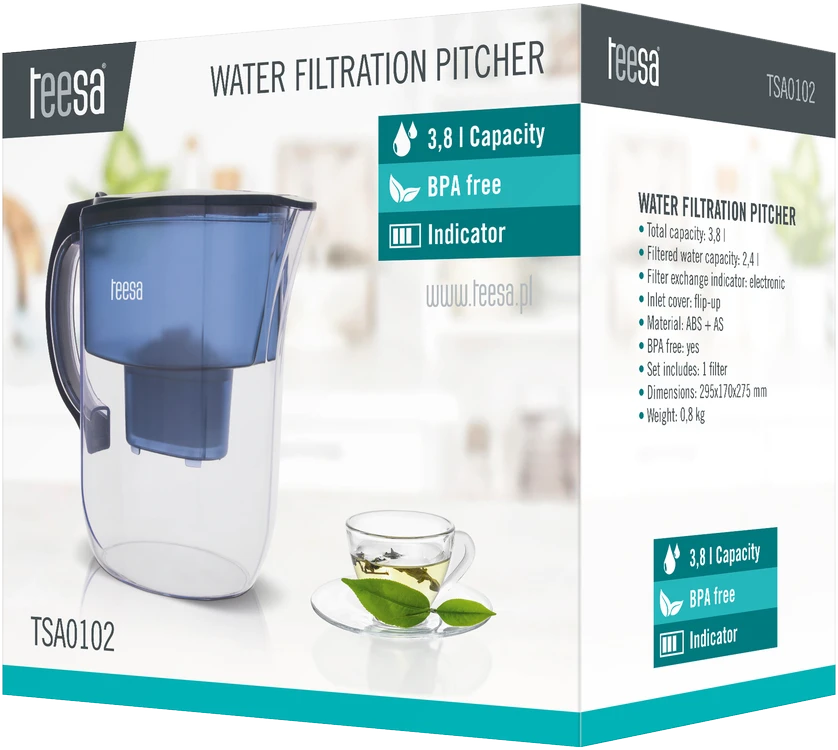 Teesa 3.8 l mėlynas filtro ąsotis