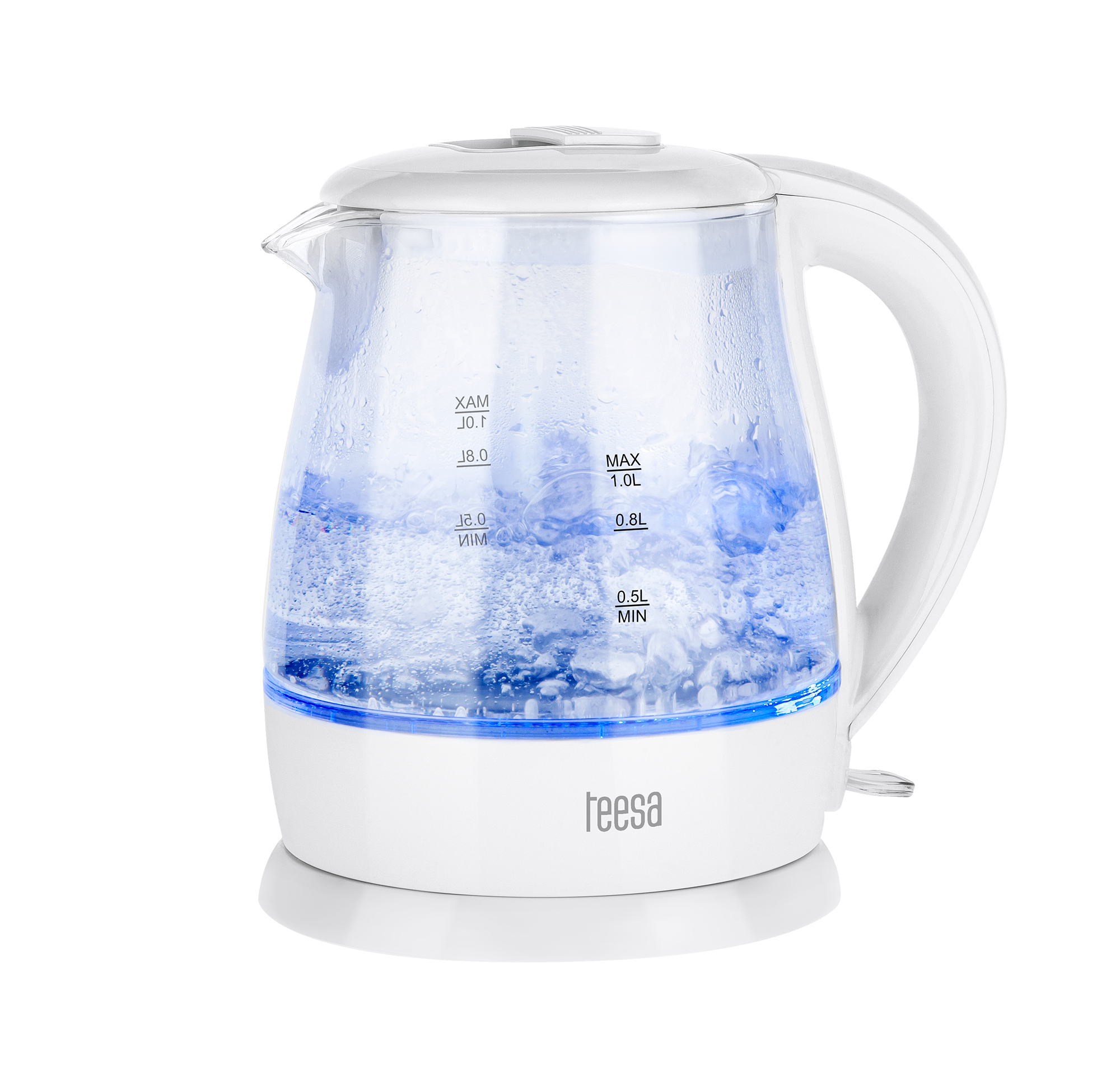 TEESA elektrinis virdulys, stiklinis, 1650 W, baltas, 1 L