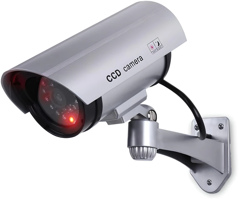 Televizorius Kamera Vaizdo stebėjimo kameros muliažas RETOO E057 su LED indikatoriumi, sidabrinė, AA baterijos