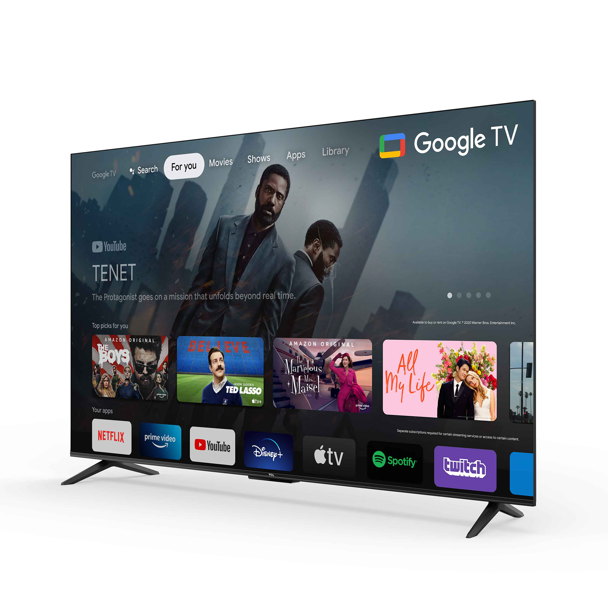 TCL 50 colių UHD televizorius „GoogleTV“ DVB-T2/C/S2 H.265 HEVC